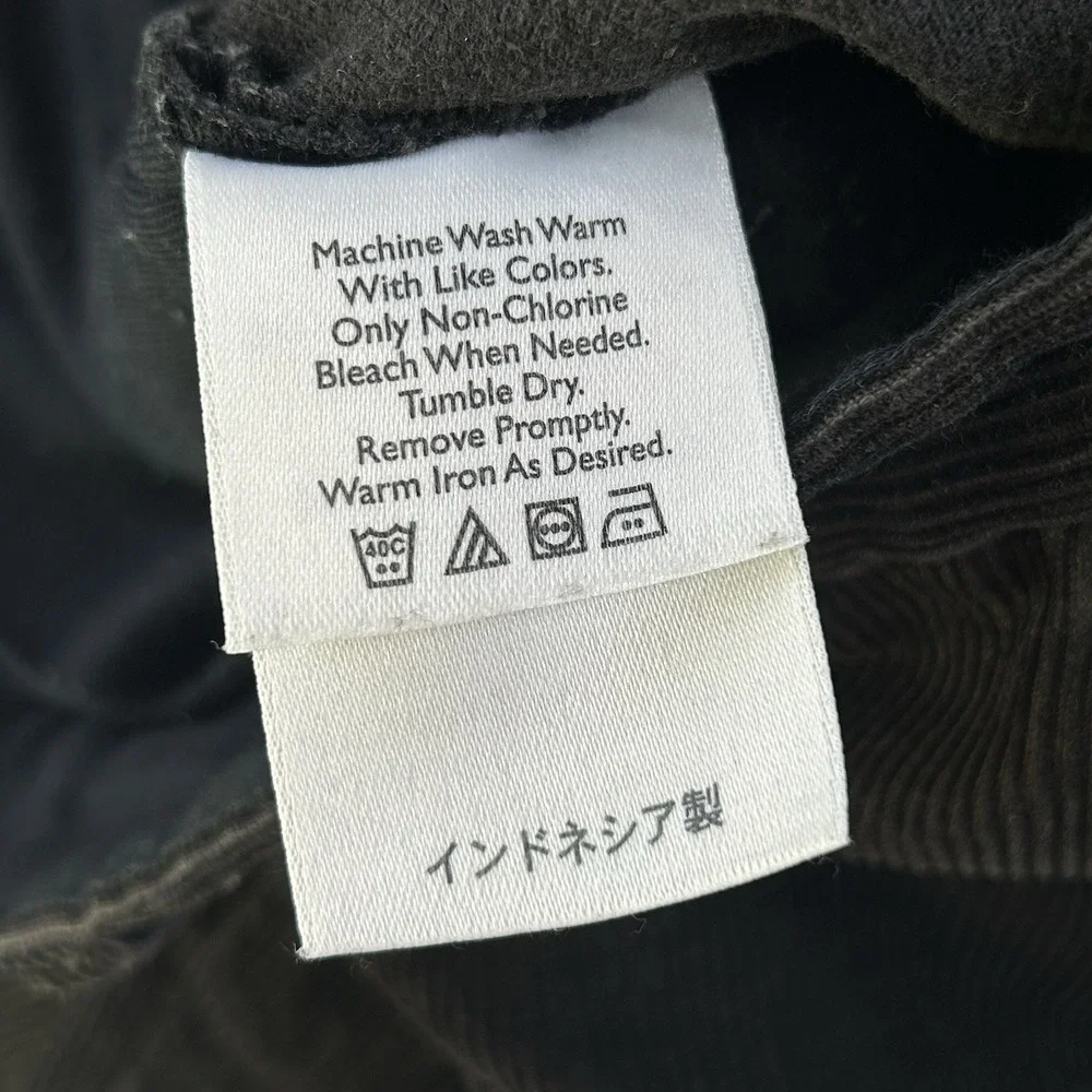 Eddie Bauer Mens 36x29 Chino Corduroy Pleated Black Pants Gorpcore Y2K Baggy